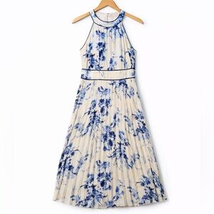Calvin Klein Cream Dress with Blue Floral Accent
